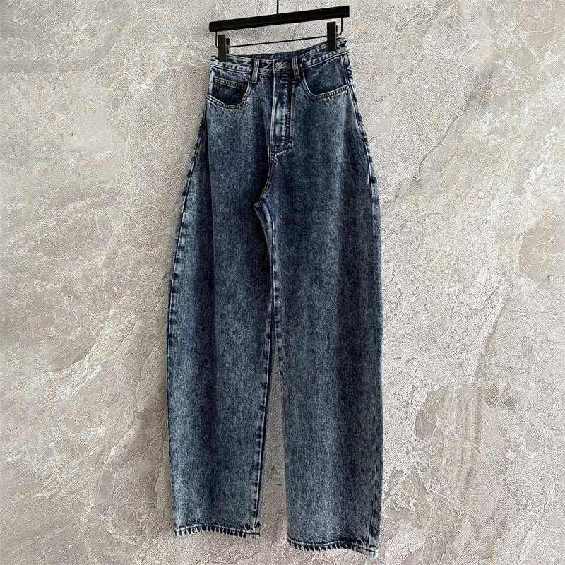 Jeans Rectos Mujer Algodón - Pantalón Denim Cintura Alta 2025