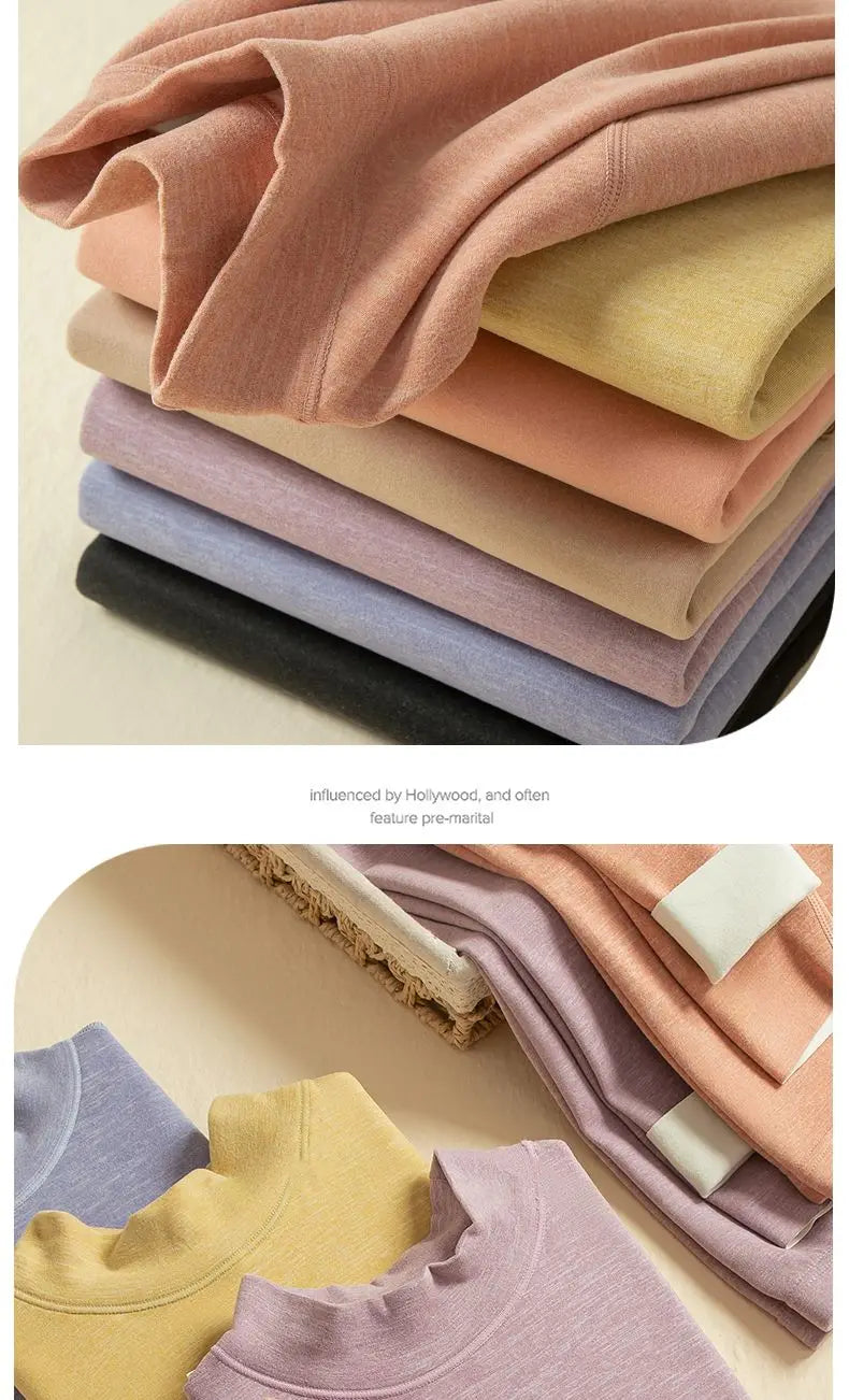 Ropa Interior Térmica Mujer Invierno - Conjunto Camiseta Pantalón Terciopelo Cálido