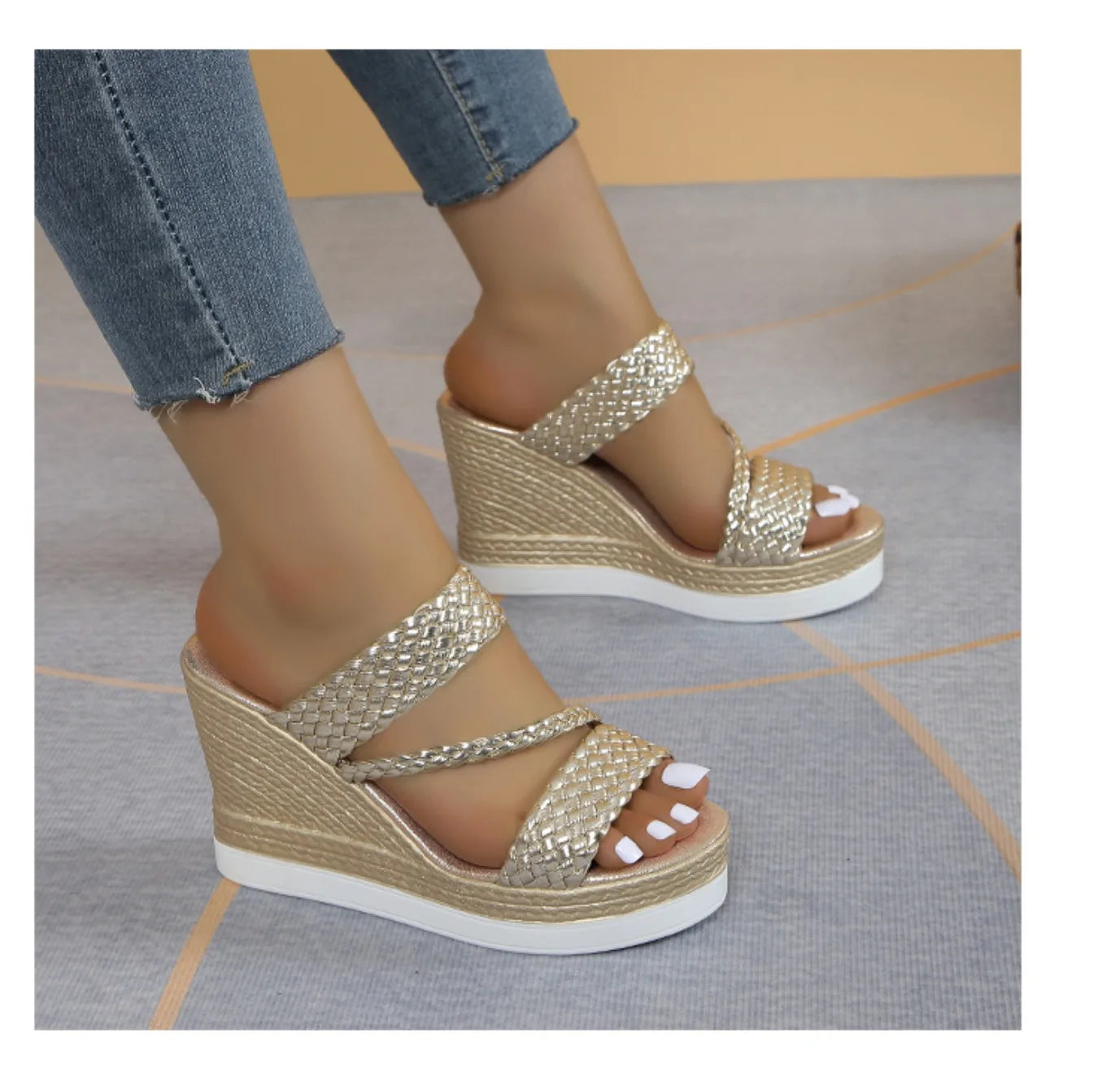 Sandalias Verano Mujer 2024 - Zapatos Playa Cuña Designer Casual Cómodas