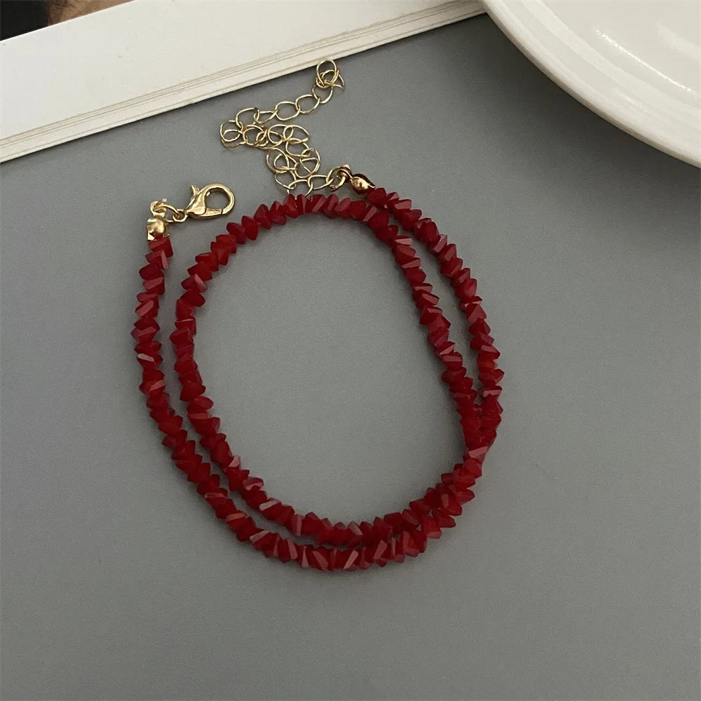 Collar Choker Cristales Irregulares Mujer - Cuentas Triangulares Trendy