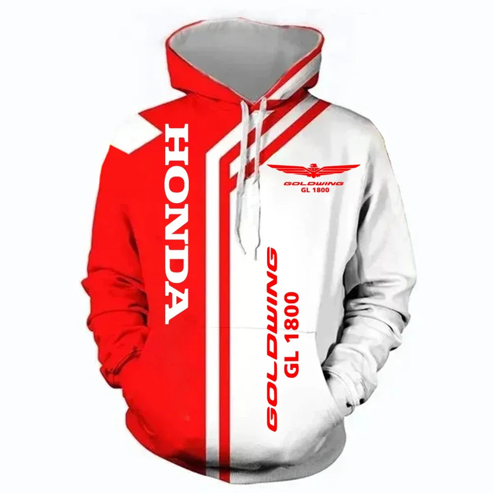 Sudadera Honda Logo 3D Hombre - Hoodie Streetwear Racing Outdoor