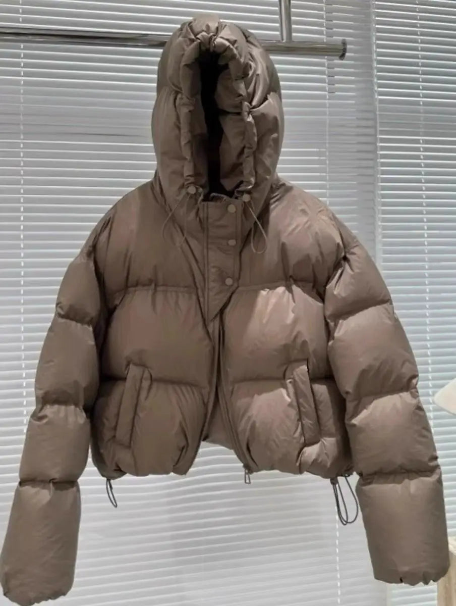 Chaqueta Puffer Mujer Corta - Chaqueta Solapa Algodón Coreana