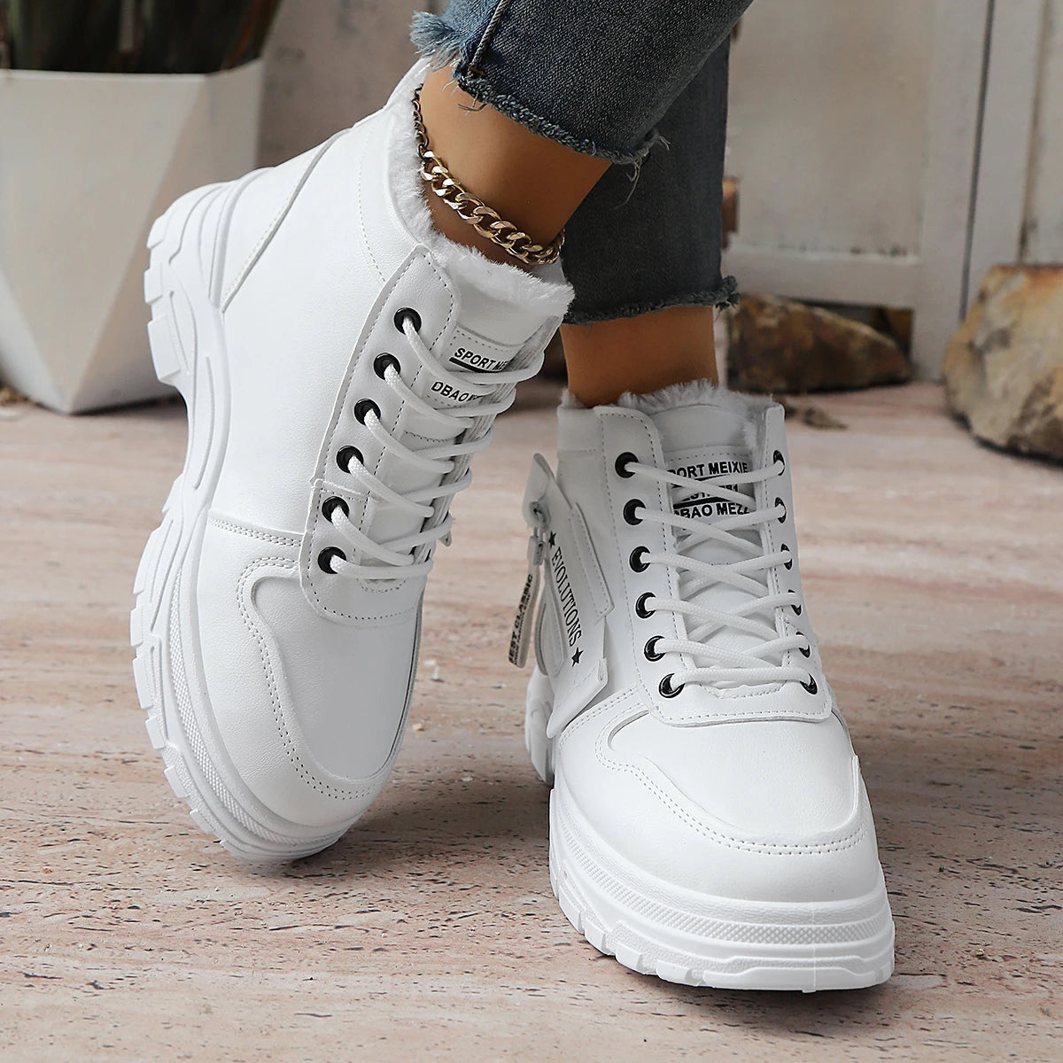 Sneakers Invierno Mujer Botas Nieve - Zapatillas Plataforma Impermeables Cálidas