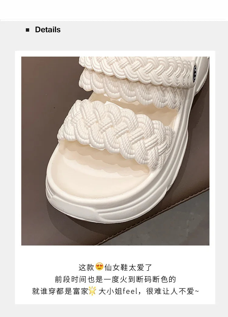 Sandalias Plataforma Mujer Playa - Chanclas Suela Gruesa Antideslizantes Ligeras Verano