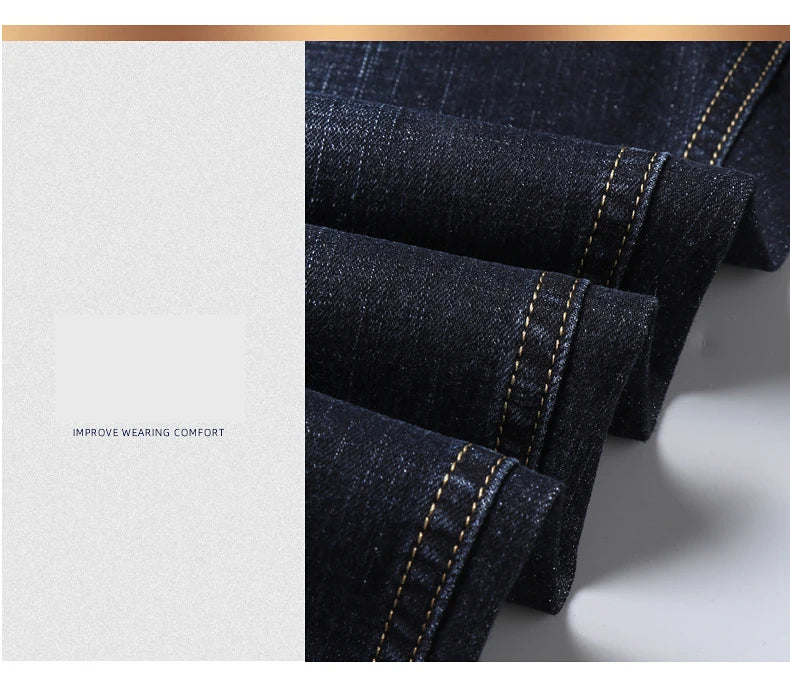 Vaqueros Hombre Business Stretch Slim - Jeans Casuales Clásicos Negro Azul