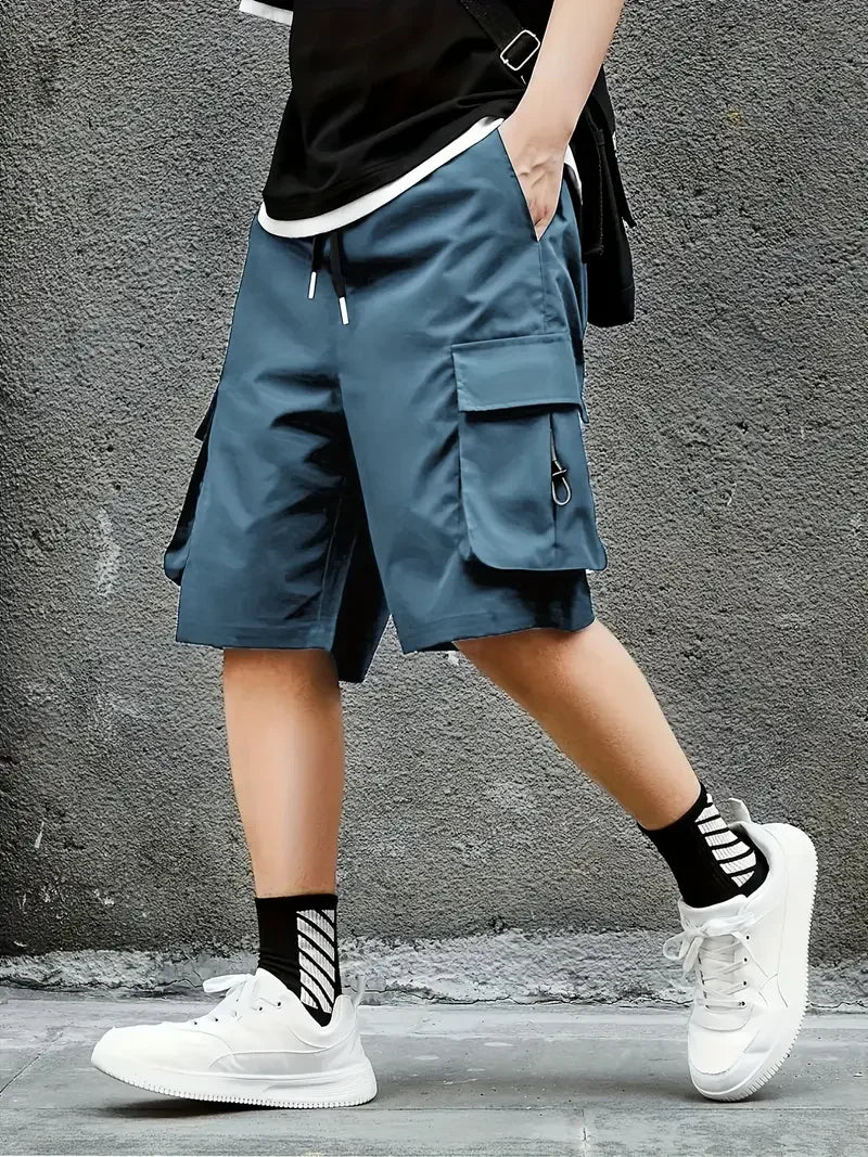 Shorts Cargo Hombre Outdoor - Pantalones Viajes Bolsillos Grandes Verano