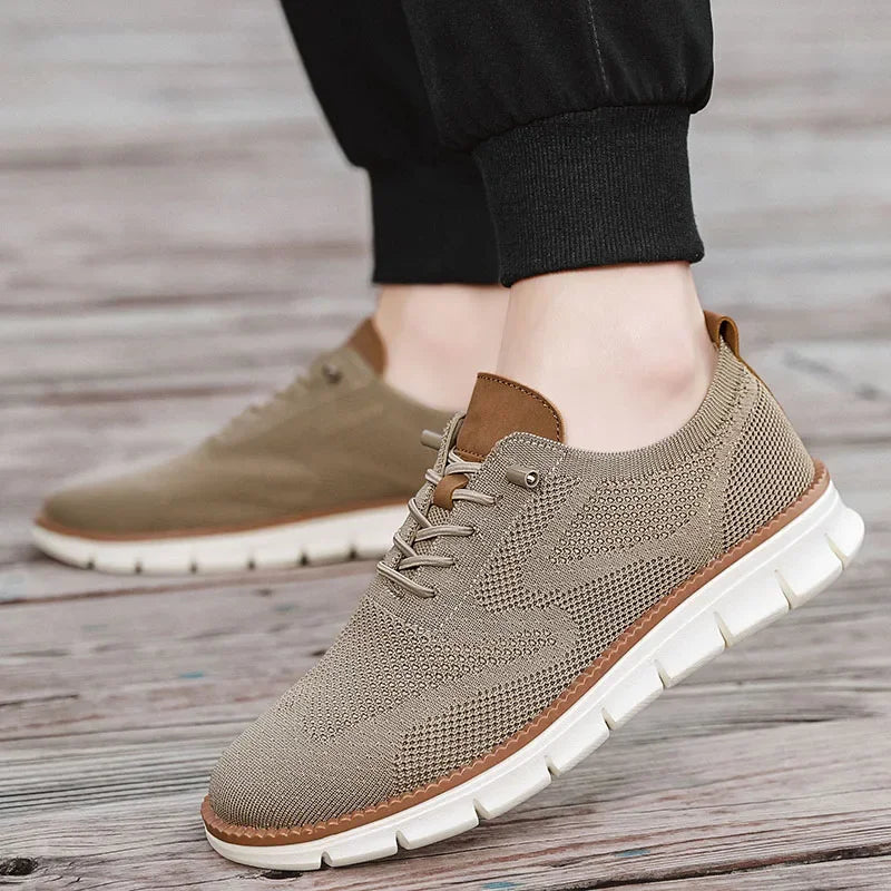 Zapatos Hombre Casual Clásicos - Transpirables Brogue Planos Acolchados Vestir Sneakers Ligeros