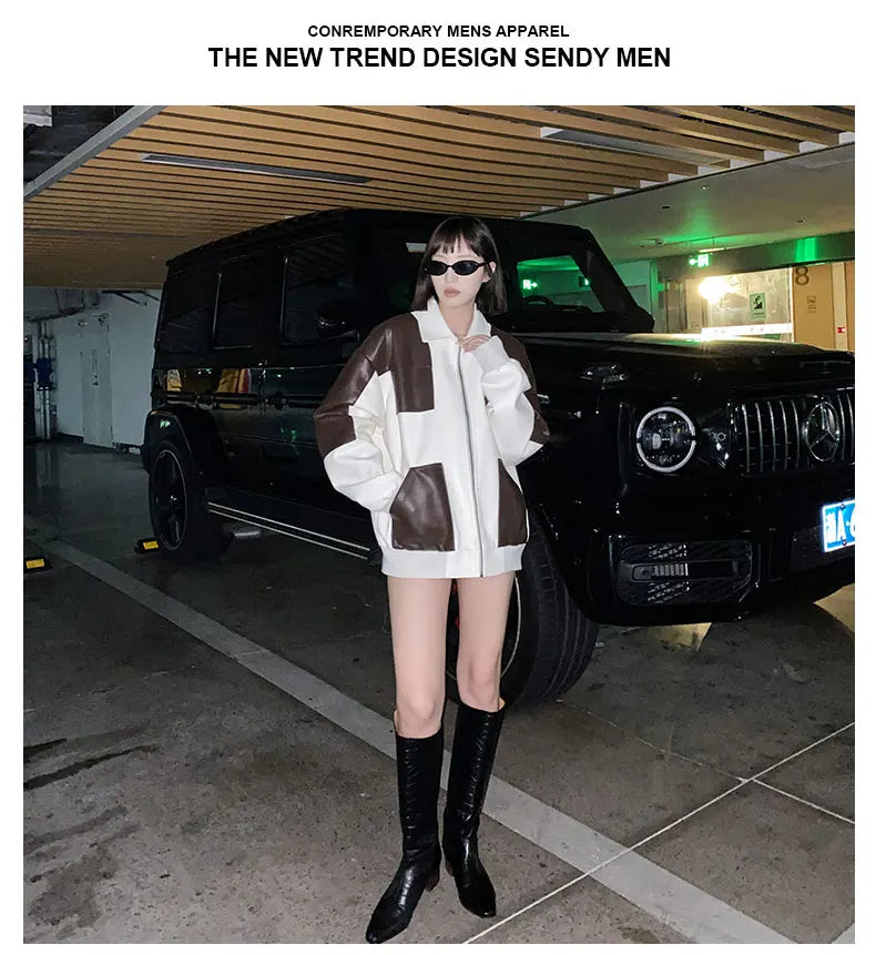 Chaqueta Cuero Hombre Motocicleta - Bomber Biker Otoño Invierno