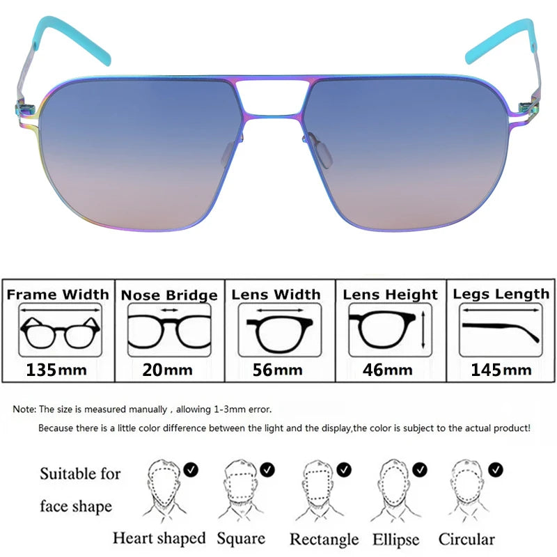 Gafas de Sol Designer ANGUS Alemán Unisex - Cuadradas Coloridas Trendy Ultraligeras Playa Hombre Mujer