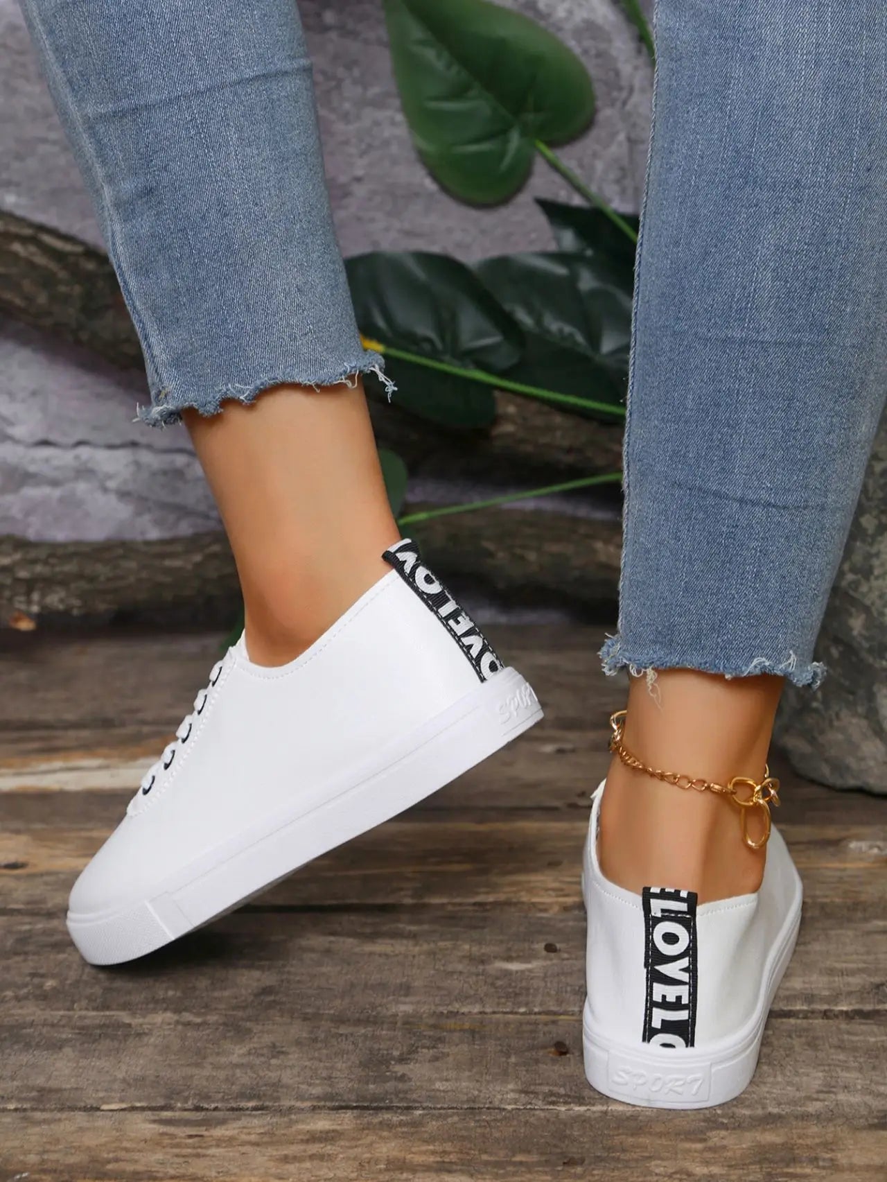 Sneakers Mujer Verano 2025 - Zapatillas Transpirables Suela Suave Blancas