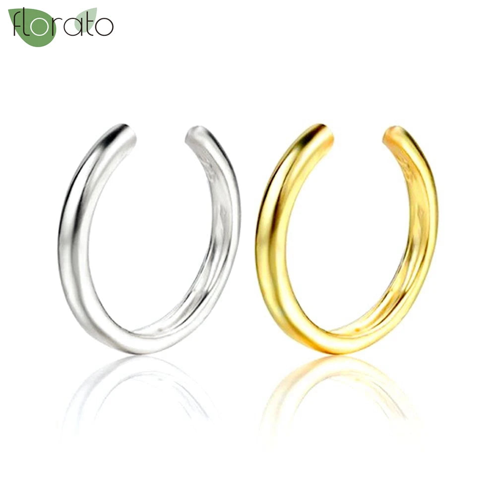 Pendientes Clip Dorado Minimalistas - Sin Perforación Cartílago Mujer