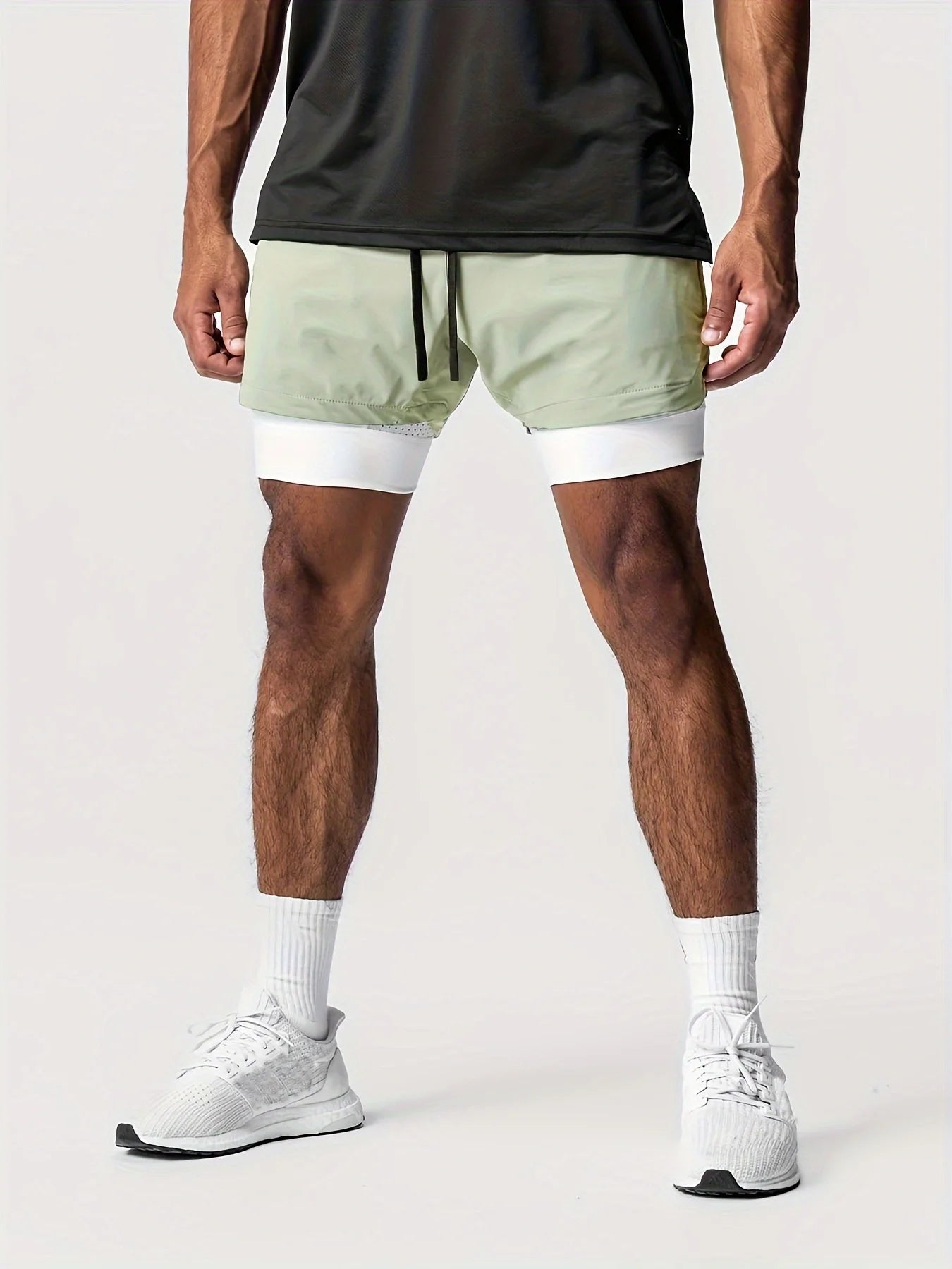 Shorts Deportivos Hombre Doble Capa - Pantalones Baloncesto Secado Rápido