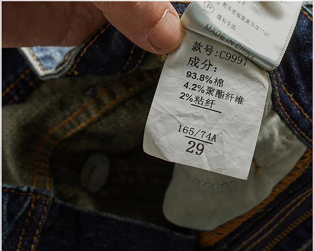 Vaqueros Moto Vintage Americanos - Jeans Cargo Parches Pesados Estilo Retro