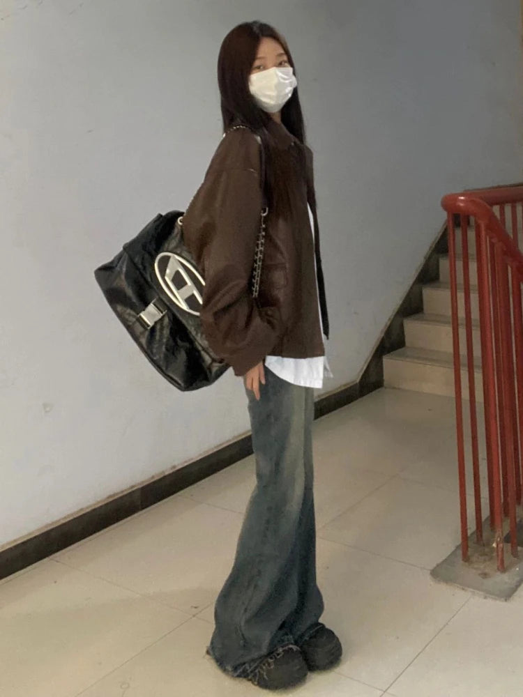 Jeans Acampanados Mujer Americanos - Pantalón Denim Vintage Harajuku