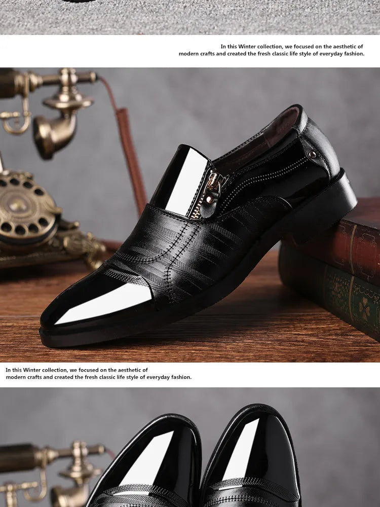 Zapatos Vestir Hombre Business Negros - Clásicos Elegantes Formales Boda Slip-On Oficina Oxford