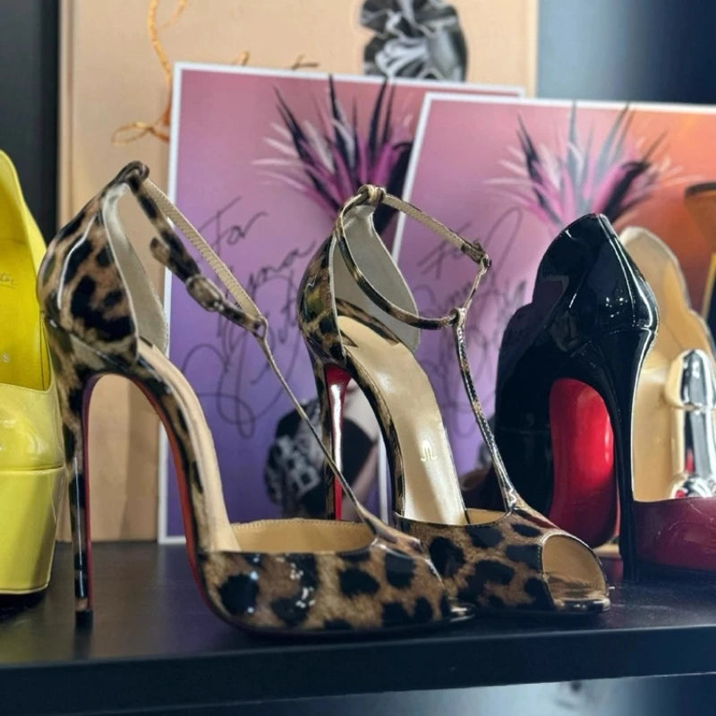 Sandalias Mujer Tacón Alto Sexy - Sandalias Boca Pez Cordones 12cm 2025