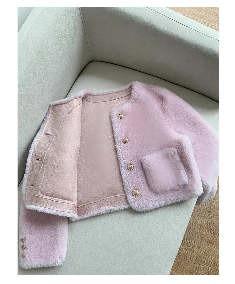 Chaqueta Piel Oveja Mujer Genuina - Chaqueta Shearling Cordero Invierno