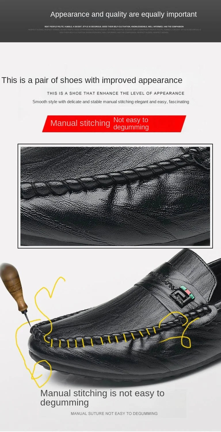 Mocasines Hombre Blancos Cuero - Vestir Casual Slip-On Primavera Otoño Designer