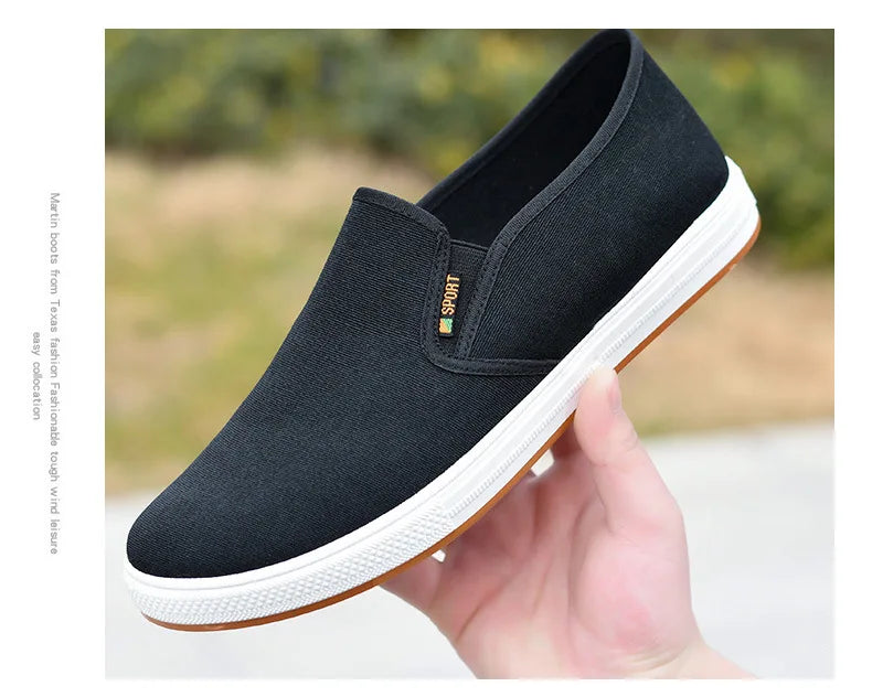Sneakers Canvas Hombre Slip-On - Zapatillas Casual Vulcanizadas Ligeras Sin Cordones