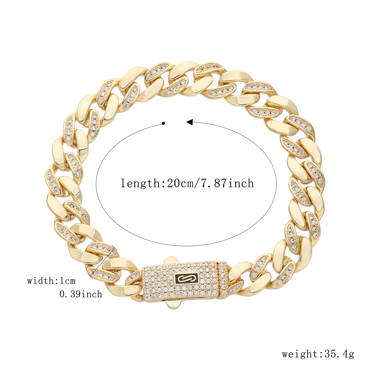 Pulsera Circonita Diamantes Mujer - Chapado Oro 14K Negocios Trendy
