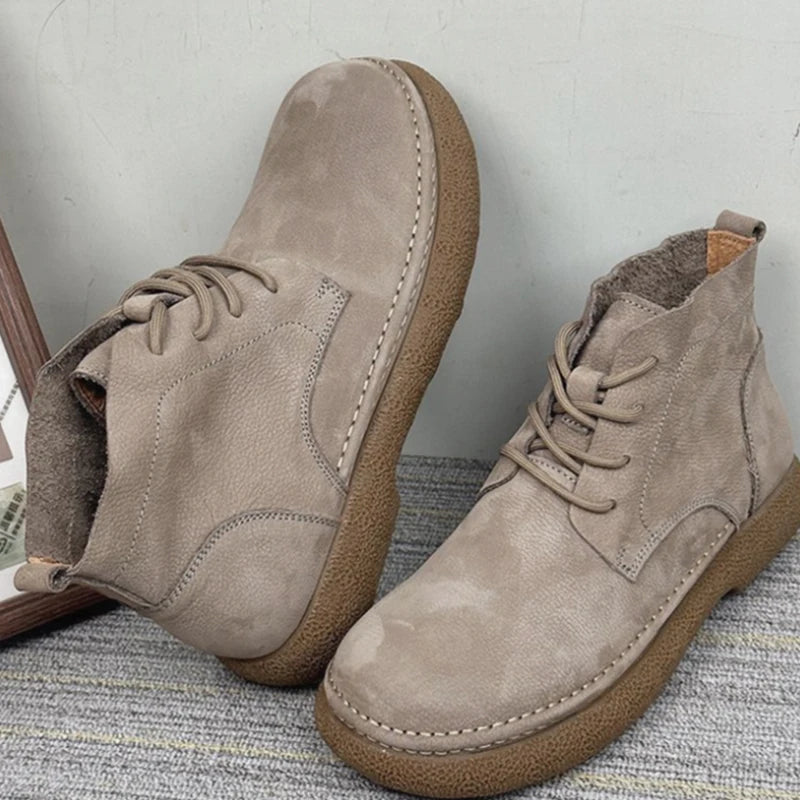 Botas Hombre Fashion High-Top - Casual Cómodas Clásicas Estilo Británico Cuero Outdoor