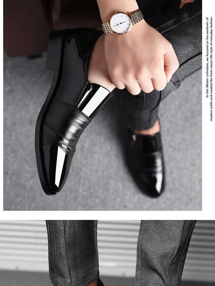 Zapatos Vestir Hombre Business Negros - Clásicos Elegantes Formales Boda Slip-On Oficina Oxford