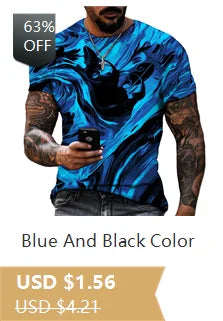 Camiseta Deportiva Hombre 3D - Running Casual Estampado Gráfico