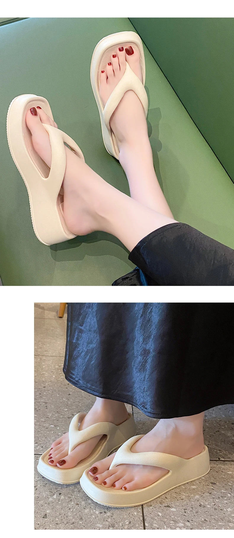 Chanclas Mujer Elegantes Transpirables - Sandalias Tacón Medio Outdoor Versátiles