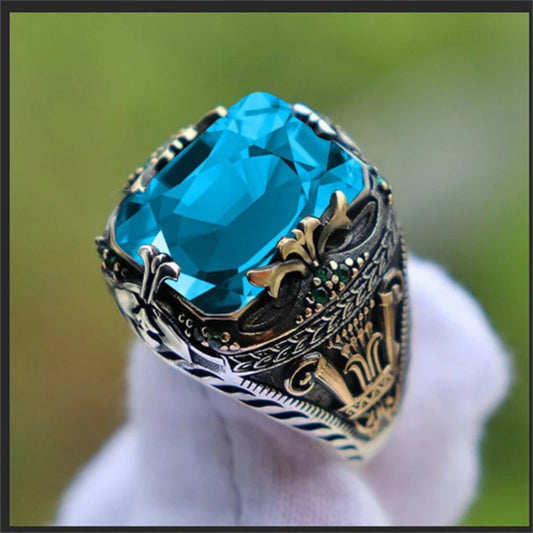 Anillo Hombre Jade Retro - Elegante Banquete Fiesta