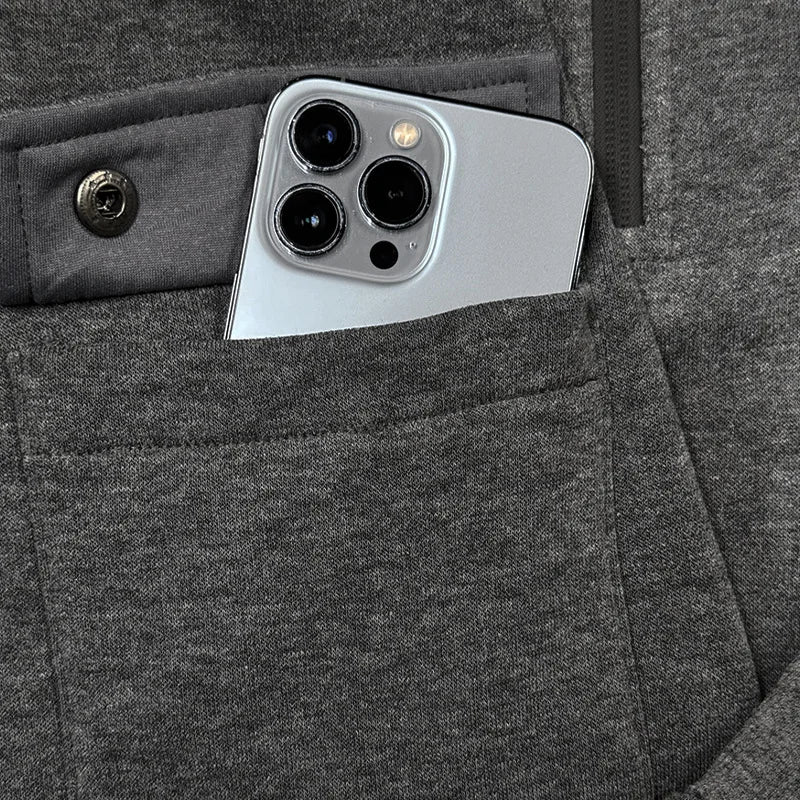 Sudadera Hombre Capucha Streetwear - Hoodie Otoño Invierno Punk Zip Up