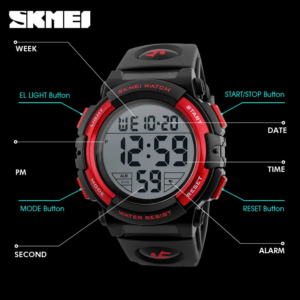 Reloj Deportivo Hombre SKMEI 1258 Digital - Multifunción Militar 5ATM Resistente al Agua Outdoor