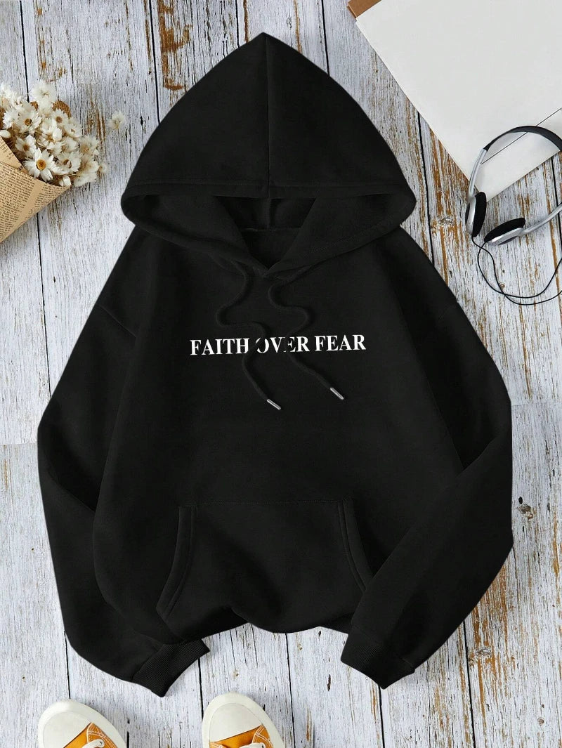 Sudadera Mujer Capucha Casual - Hoodie Letras Bolsillos Otoño Streetwear