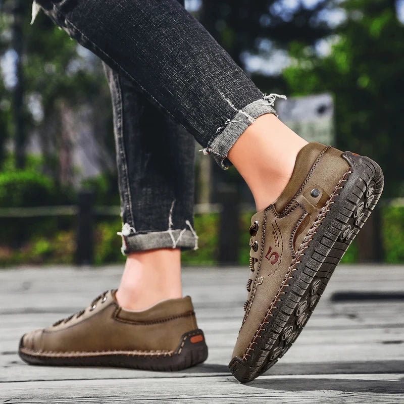 Zapatos Hombre Cuero Casual - Outdoor Mocasines Antideslizantes Tobillo