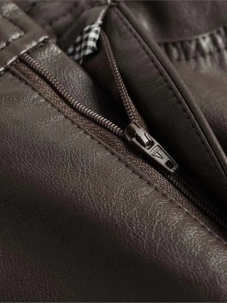 Pantalón Cuero Mujer Pierna Ancha - Pantalón PU Otoño Invierno