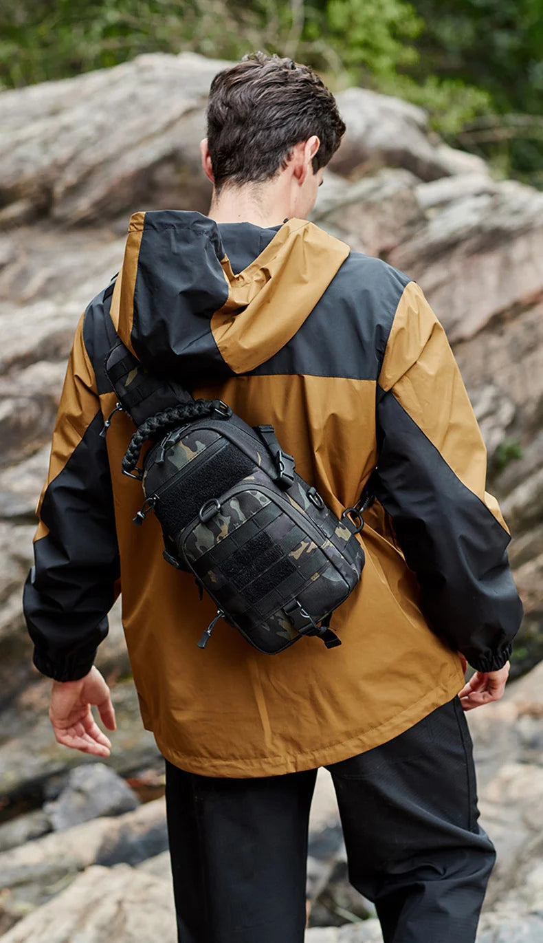 Riñonera Deportiva Hombre Outdoor - Bolsa Cintura Hombro Fanny Pack Camping Senderismo Pesca Escalada