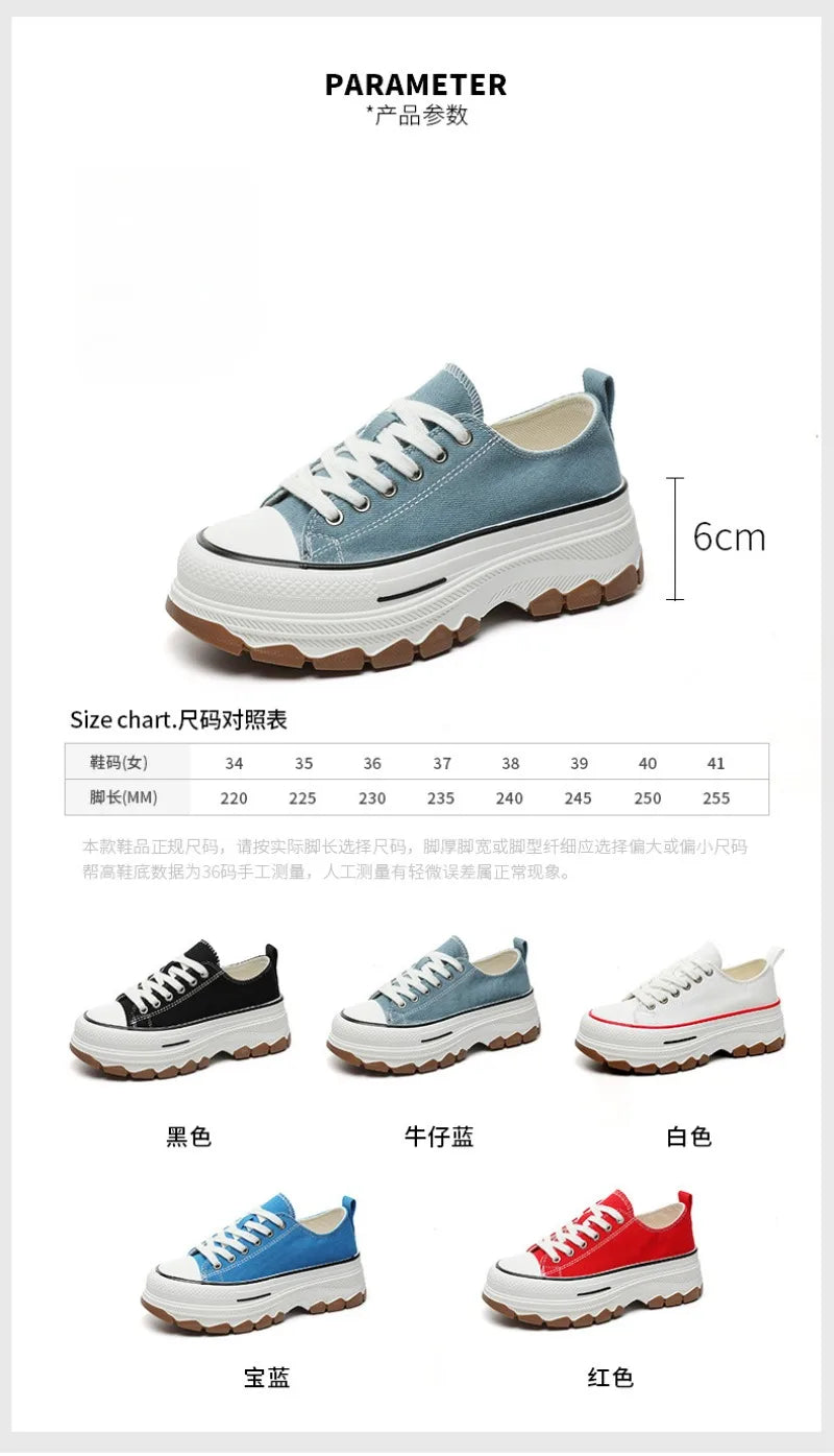 Zapatos Canvas Designer Mujer Verano - Sneakers Plataforma Alta Fashion