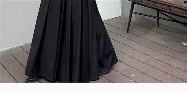 Falda Primavera Mujer Plisada Larga - Falda Color Sólido Elegante Coreana