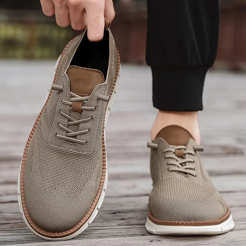 Zapatos Hombre Casual Clásicos - Transpirables Brogue Planos Acolchados Vestir Sneakers Ligeros
