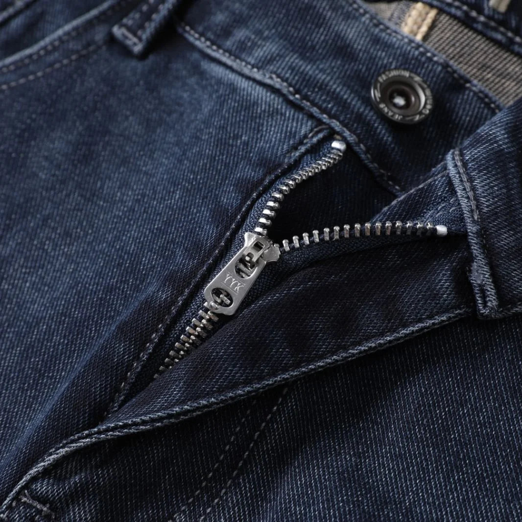 Vaqueros Hombre 2025 Sueltos Elásticos - Jeans Rectos Casuales Versátiles Todo el Año