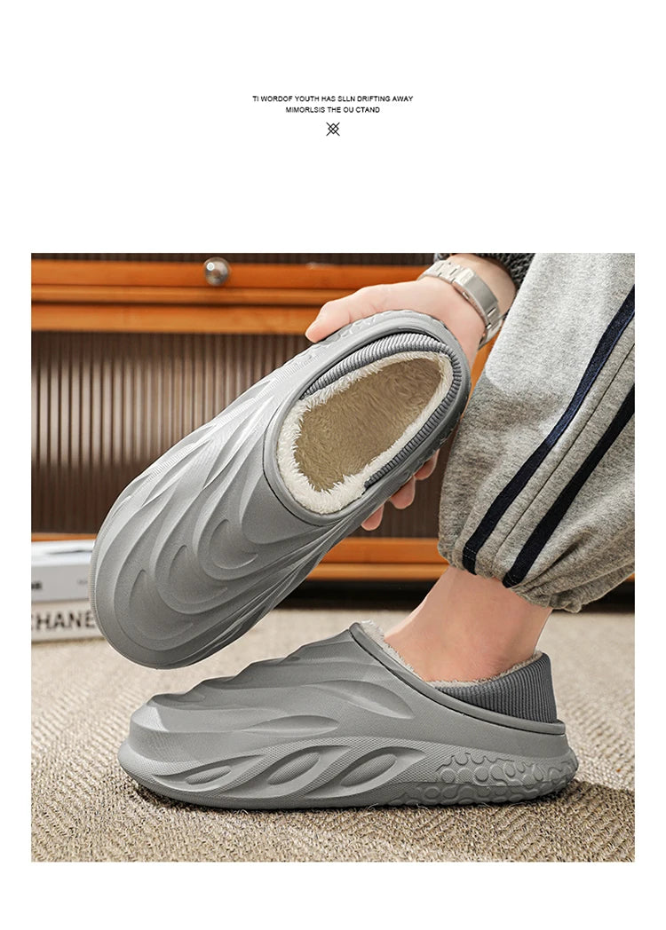 Pantuflas Casa Hombre Forro Polar - Invierno Cálidas Antideslizantes Impermeables