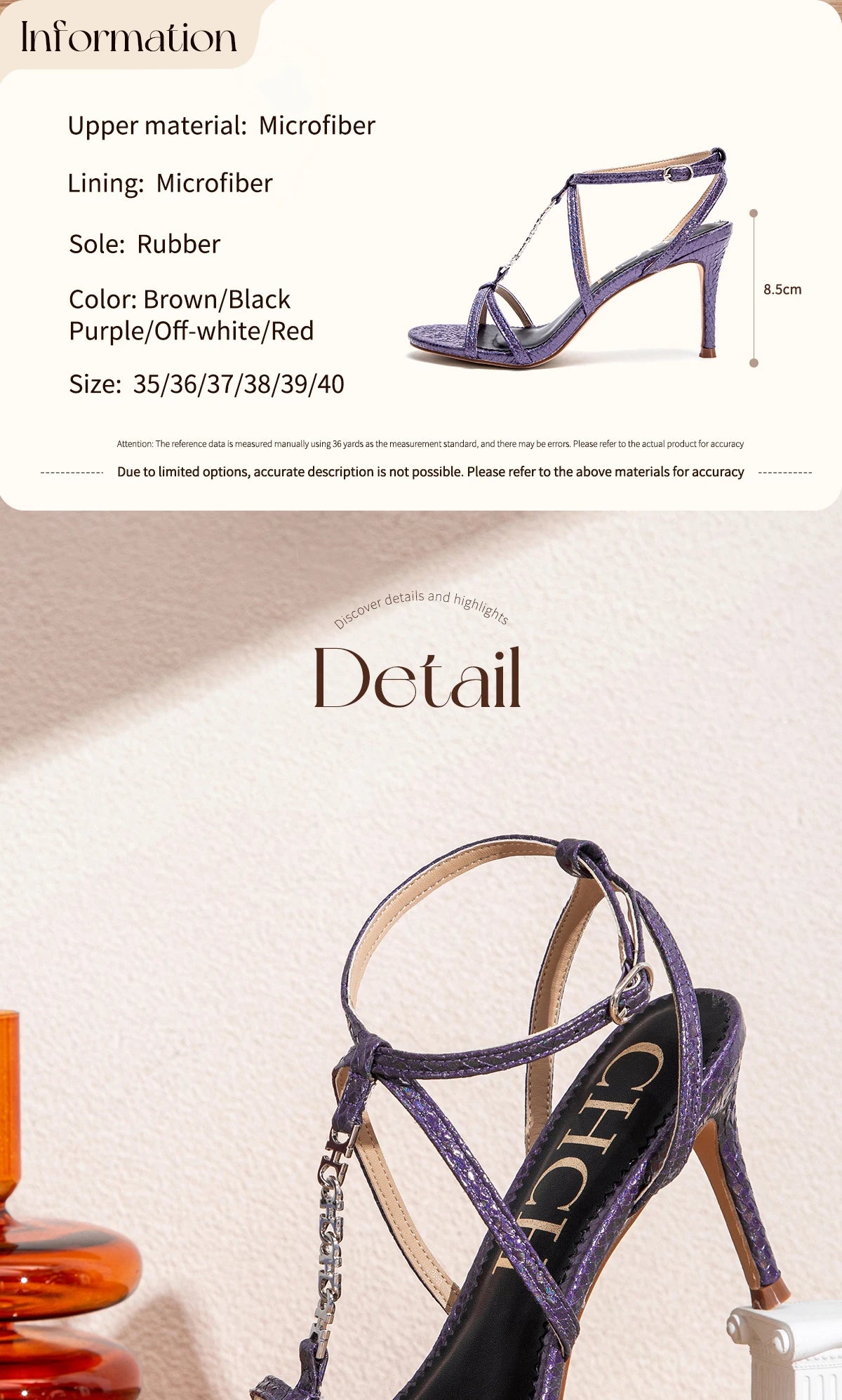 Sandalias Tacón Mujer Tiras CHCH - Zapatos Cordones Punta Cuadrada Fiesta