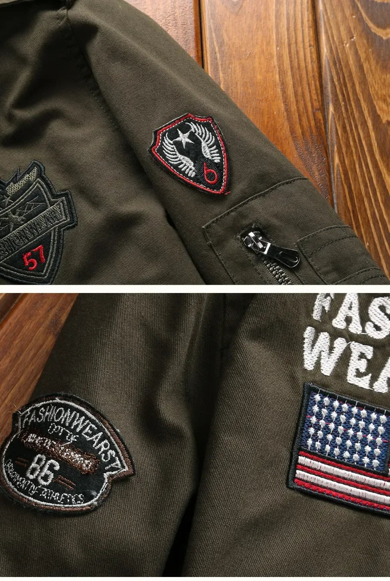 Chaqueta Bomber Hombre 2024 Bordado - Jacket Casual Cortavientos Slim