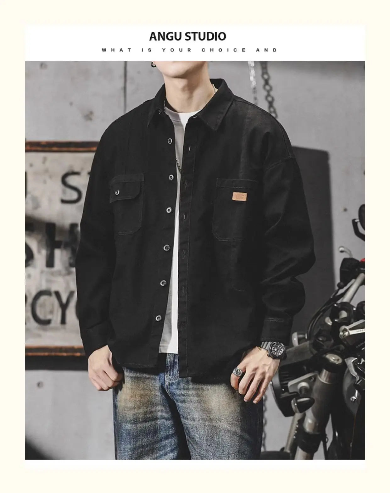 Camisa Hombre Trabajo Workwear - Manga Larga Casual Resistente Oficina Outdoor Primavera Otoño Tendencia Japonesa