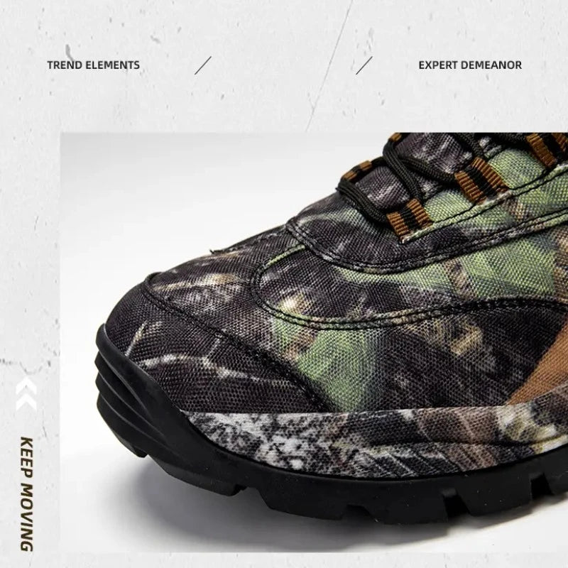 Botas Hombre Camuflaje Caza - High-Top Transpirables Deportivas Outdoor Senderismo Resistentes Impermeables Montañismo