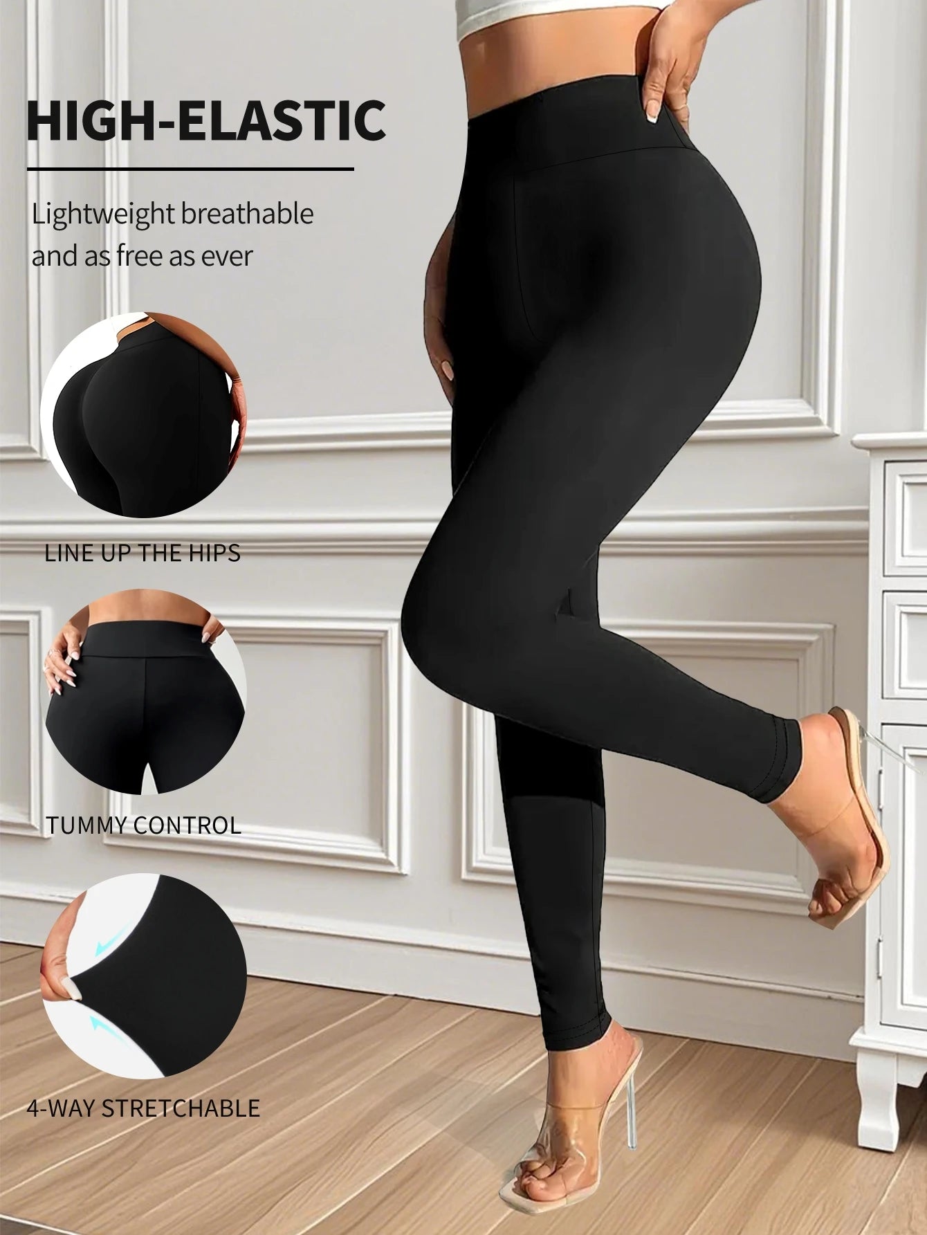 Pantalón Ajustado Mujer Cintura Alta - Pantalón Elegante 4 Estaciones