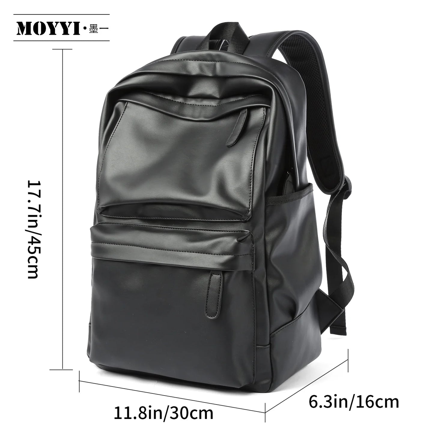 Mochila Cuero Hombre Laptop 14 Pulgadas - Viaje Business Puerto USB Resistente al Agua Daypack