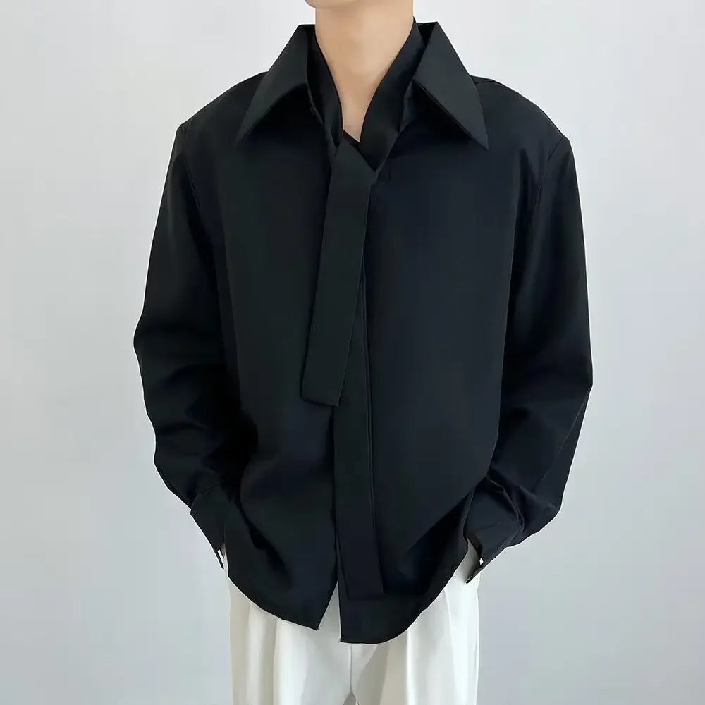 Camisa Hombre Casual Suelta Otoño - Manga Larga Trendy Brands Ins Joven