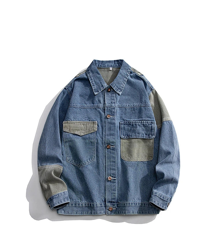 Chaqueta Denim Hombre Oversize - Jacket Jeans Hip Hop Japonés