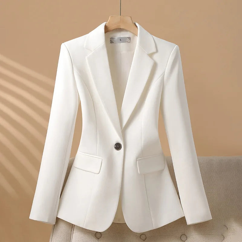 Blazer Mujer Slim Botón Simple - Chaqueta Oficina Otoño Invierno