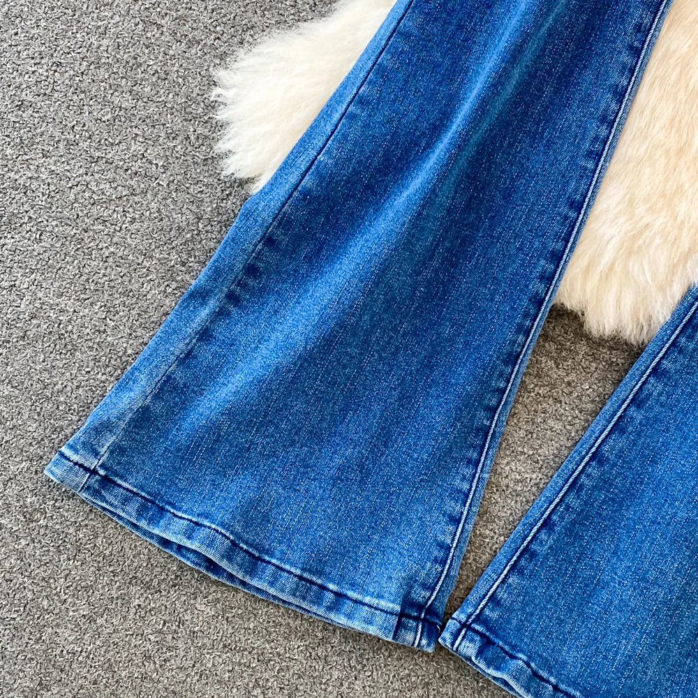 Jeans Acampanados Mujer Cintura Alta - Pantalón Coreano Otoño 2025